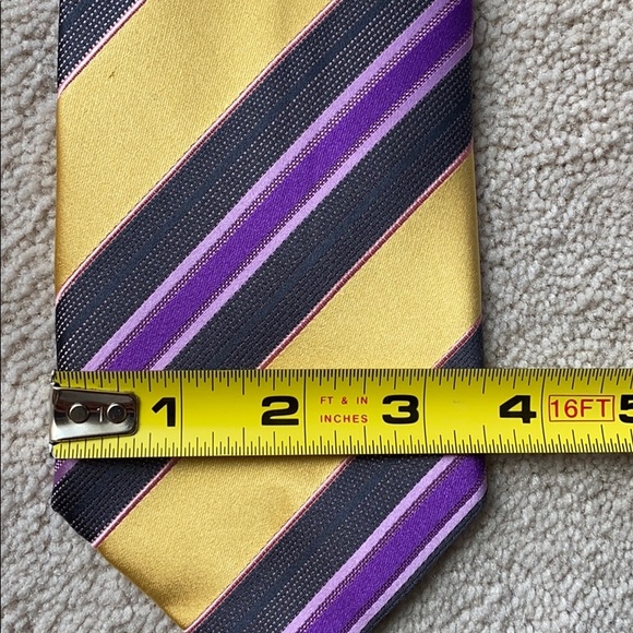 Ermenegildo Zegna gold and purple tie. - Picture 4 of 4